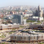 An aerial view of the city of Astana, ta