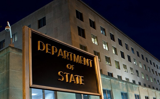 The US State Department is seen on November 29, 2010 in Washington, DC. Top US diplomat Hillary Clinton accused WikiLeaks of an "attack" on the world, as key American allies were left red-faced by embarrassing revelations in a vast trove of leaked memos. In a lengthy statement, the secretary of state attempted damage limitation as she told reporters the United States "deeply regrets" the release of the 250,000 diplomatic cables, all apparently from the State Department.   AFP PHOTO / Nicholas KAMM / AFP PHOTO / NICHOLAS KAMM