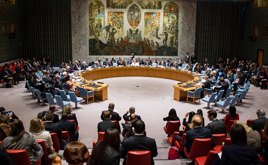 In this January 19, 2015 United Nations handout photo, the UN Security Council meets on УMaintenance of international peace and security: Inclusive development for the maintenance of international peace and security,Ф  at United Nations headquarters in New York.  Nobel laureate Leymah Gbowee told the UN Security Council on Monday that peace worldwide was losing ground and fear is on the rise as she appealed for changes to the top UN body. The Liberian rights activist and winner of the 2011 Nobel Peace prize painted a dark picture of the state of global peace and security during a debate chaired by Chilean President Michelle Bachelet. "We find ourselves at a place where the need for international peace is even greater now than (at any time) in the history of our world," Gbowee told the 15-member council.      AFP PHOTO / HANDOUT / UNITED NATIONS / LOUIESEN FELIPE    == RESTRICTED TO EDITORIAL USE / MANDATORY CREDIT: "AFP PHOTO / HANDOUT / UNITED NATIONS / LOUIESEN FELIPE  "/ NO MARKETING / NO ADVERTISING CAMPAIGNS / NO A LA CARTE SALES / DISTRIBUTED AS A SERVICE TO CLIENTS == / AFP PHOTO / UNITED NATIONS / LOUIESEN FELIPE