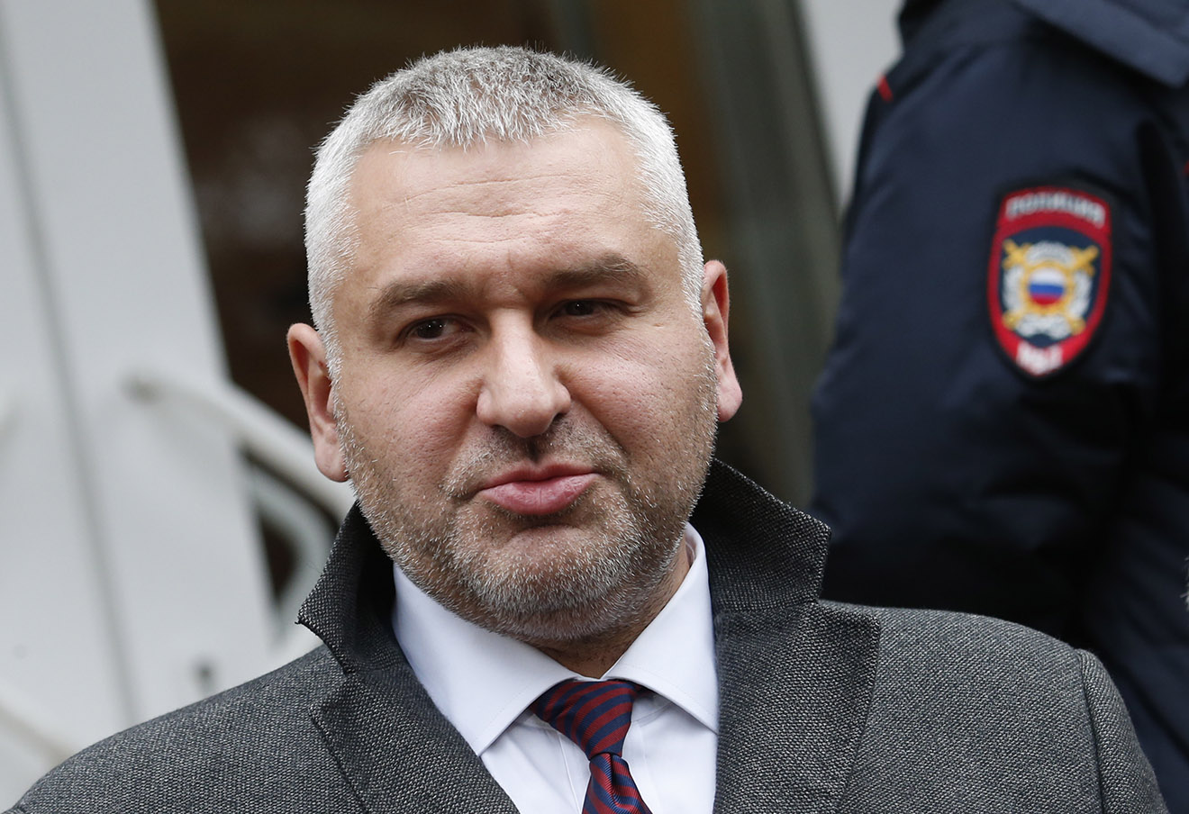 DONETSK, RUSSIA. MARCH 22, 2016. Pictured in this screen grab is Nadezhda Savchenko's lawyer Mark Feigin talking to journalists outside the Donetsk City Court, in Donetsk, Rostov-on-Don Region (not to be confused with Donetsk, Ukraine), after a verdict in the Nadezhda (Nadiya) Savchenko trial was announced. Former Ukrainian pilot Nadezhda Savchenko. Savchenko is charged with involvement in the murder of Russian journalists near Lugansk, Ukraine. Savchenko has been sentenced to 22 years in prison colony and a fine of 30,000 Russian roubles. Valery Matytsin/TASS Россия. Донецк. 22 марта 2016. Адвокат Н.Савченко Марк Фейгин после оглашения приговора украинской летчице Надежде Савченко, обвиняемой в причастности к убийству российских журналистов под Луганском 17 июня 2014 г. Н.Савченко была приговорена к 22 годам колонии общего режима и штрафу в размере 30 тысяч рублей. Валерий Матыцин/ТАСС