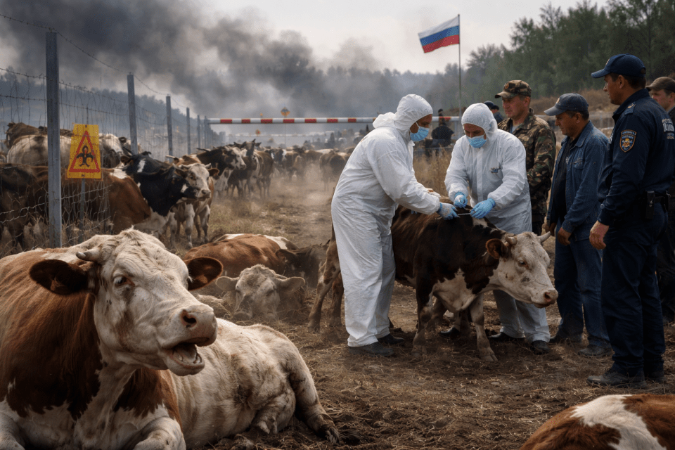 Скот на границе с РФ