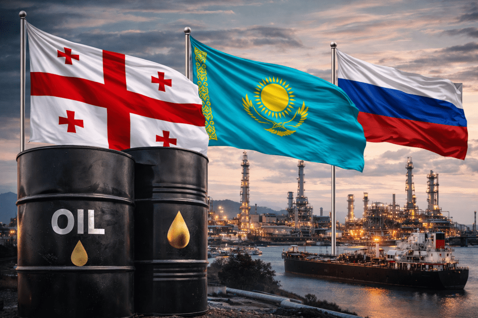 Казахстан и Грузия флаги