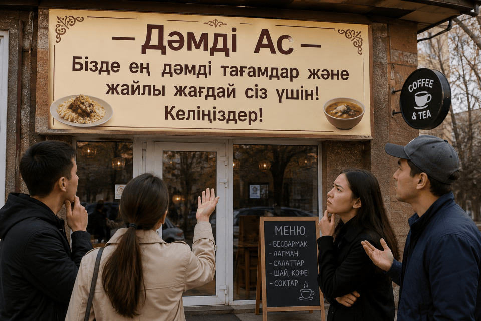 Вывеска на кафе