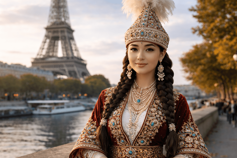 Казашка в национальном платье